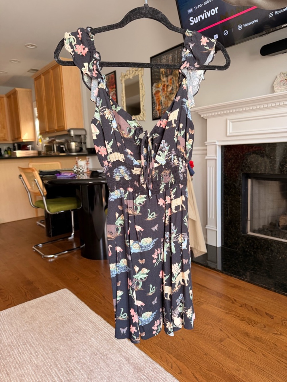 Reformation tropical print mini dress